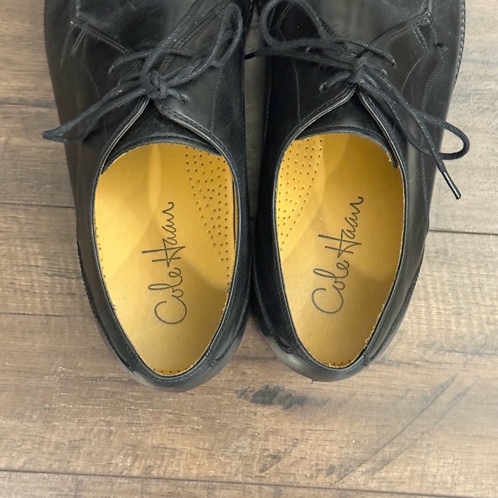 Cole Haan Black Leather Oxford Dress Shoes Moc Toe Lace Up Men’s Size 9D - Picture 6 of 12
